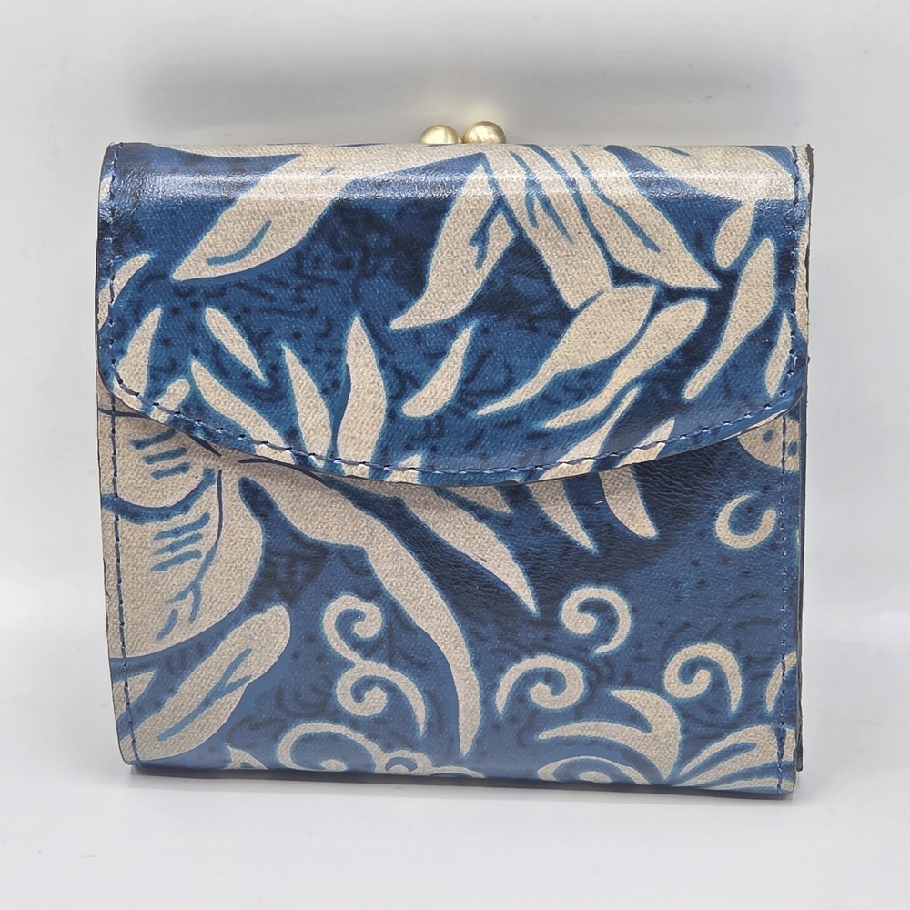 Patricia Nash Reiti Greek Floral Leather Wallet Folding Kisslock RFID Blocking - Picture 12 of 13